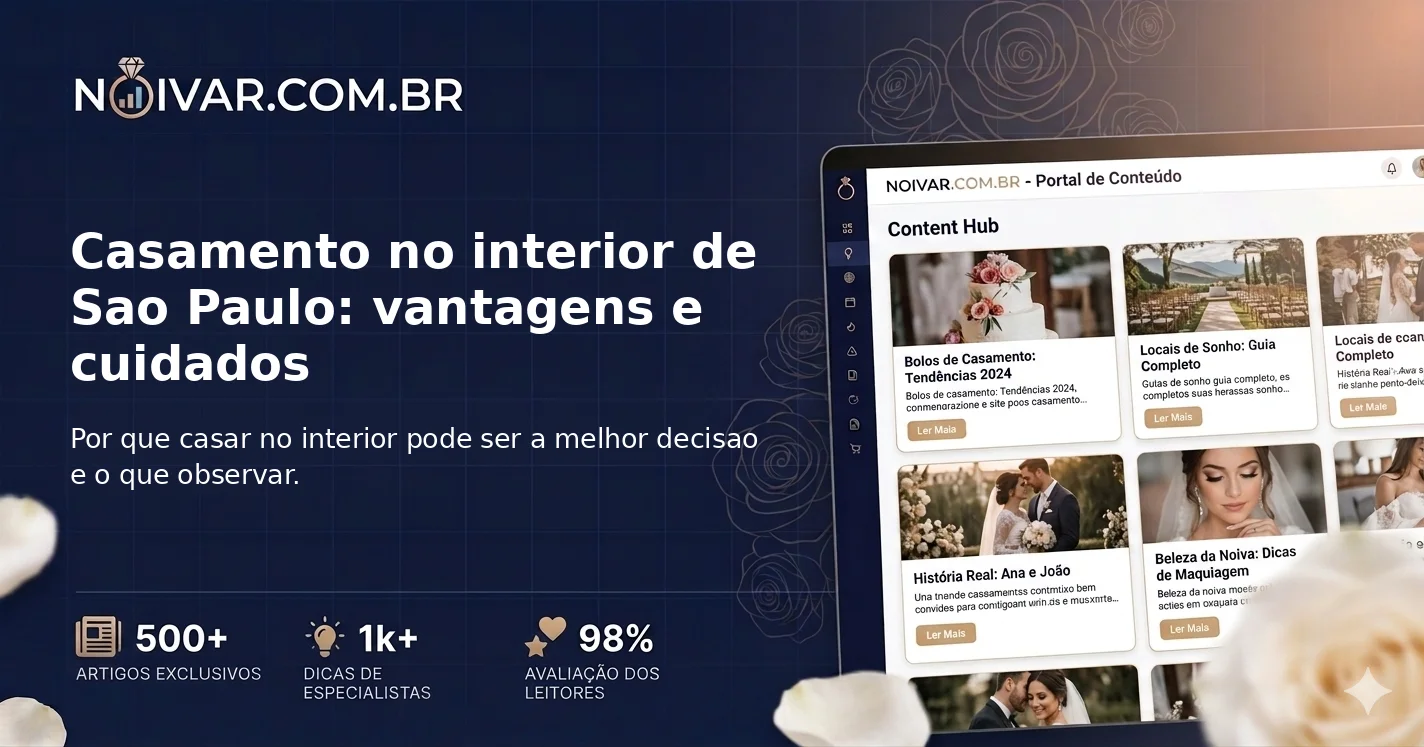 Casamento no interior de Sao Paulo: vantagens e cuidados