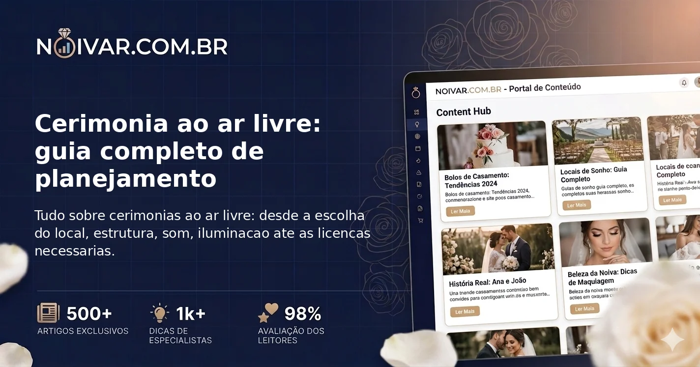 Cerimonia ao ar livre: guia completo de planejamento