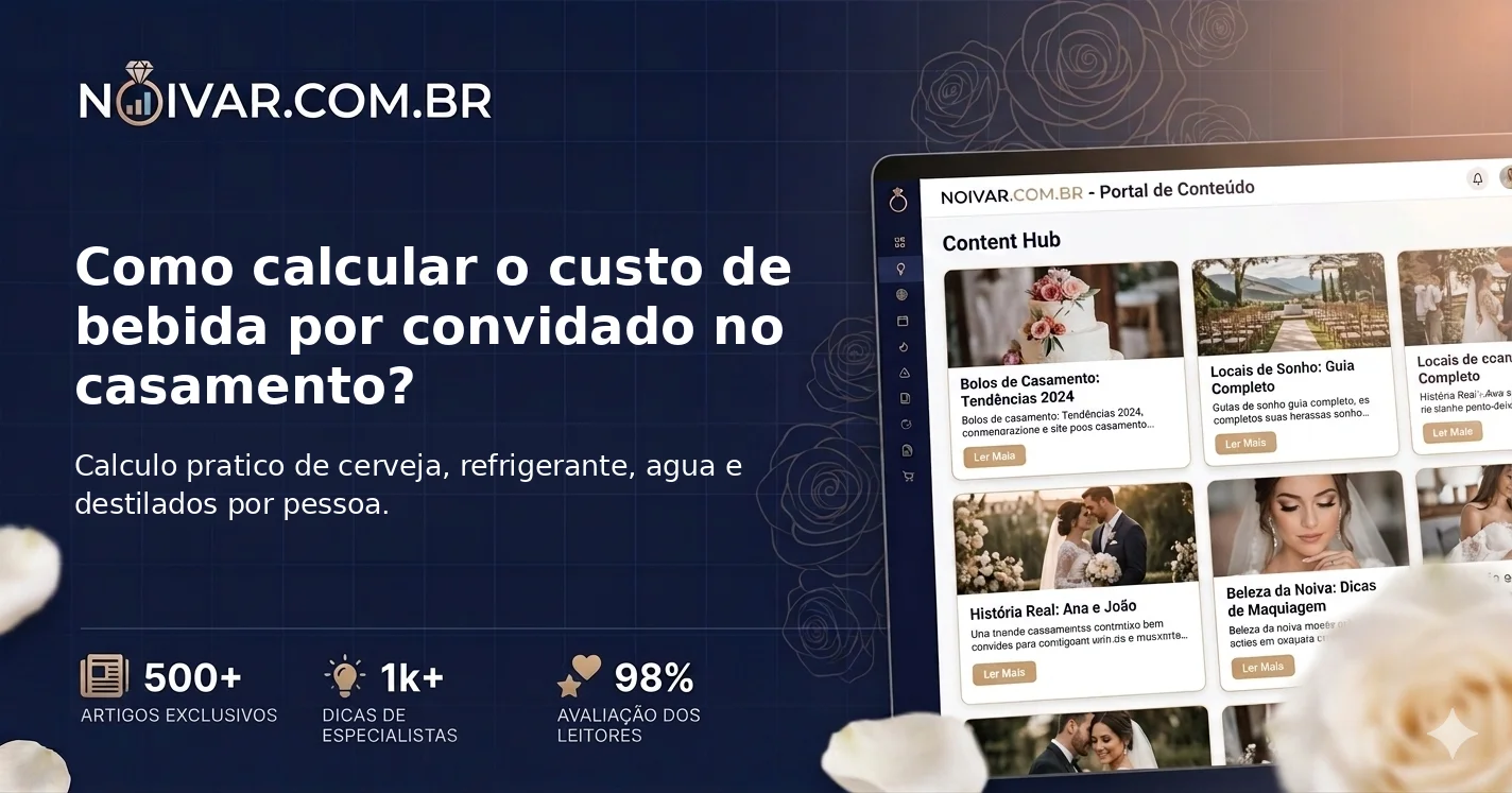Como calcular o custo de bebida por convidado no casamento?