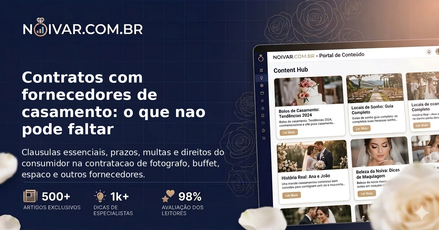 Contratos com fornecedores de casamento: o que nao pode faltar