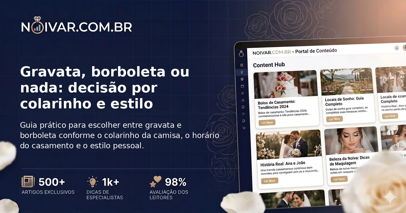 Gravata, borboleta ou nada: decisão por colarinho e estilo