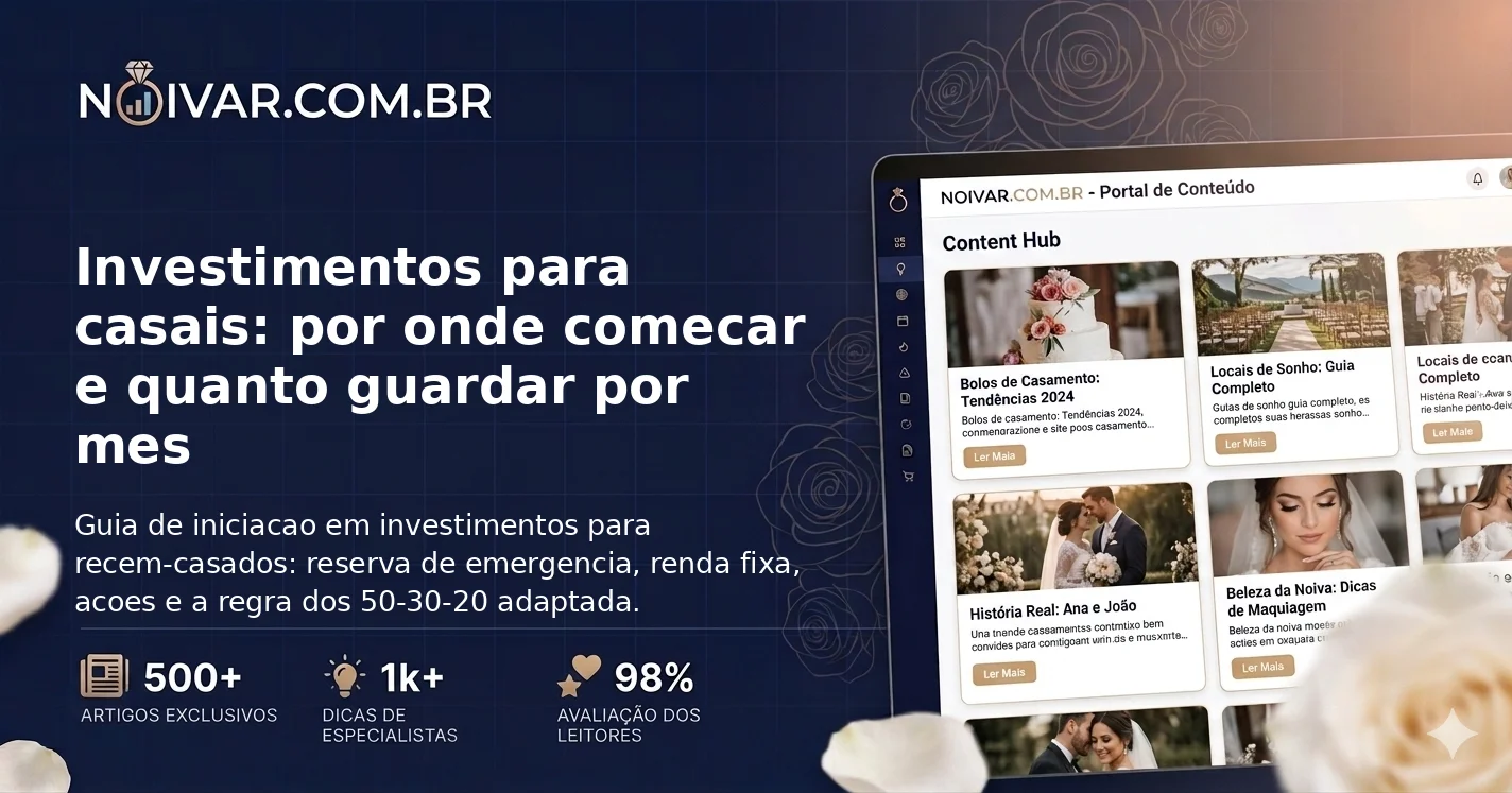 Investimentos para casais: por onde comecar e quanto guardar por mes