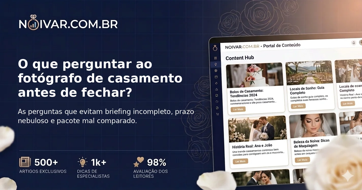 O que perguntar ao fotógrafo de casamento antes de fechar?