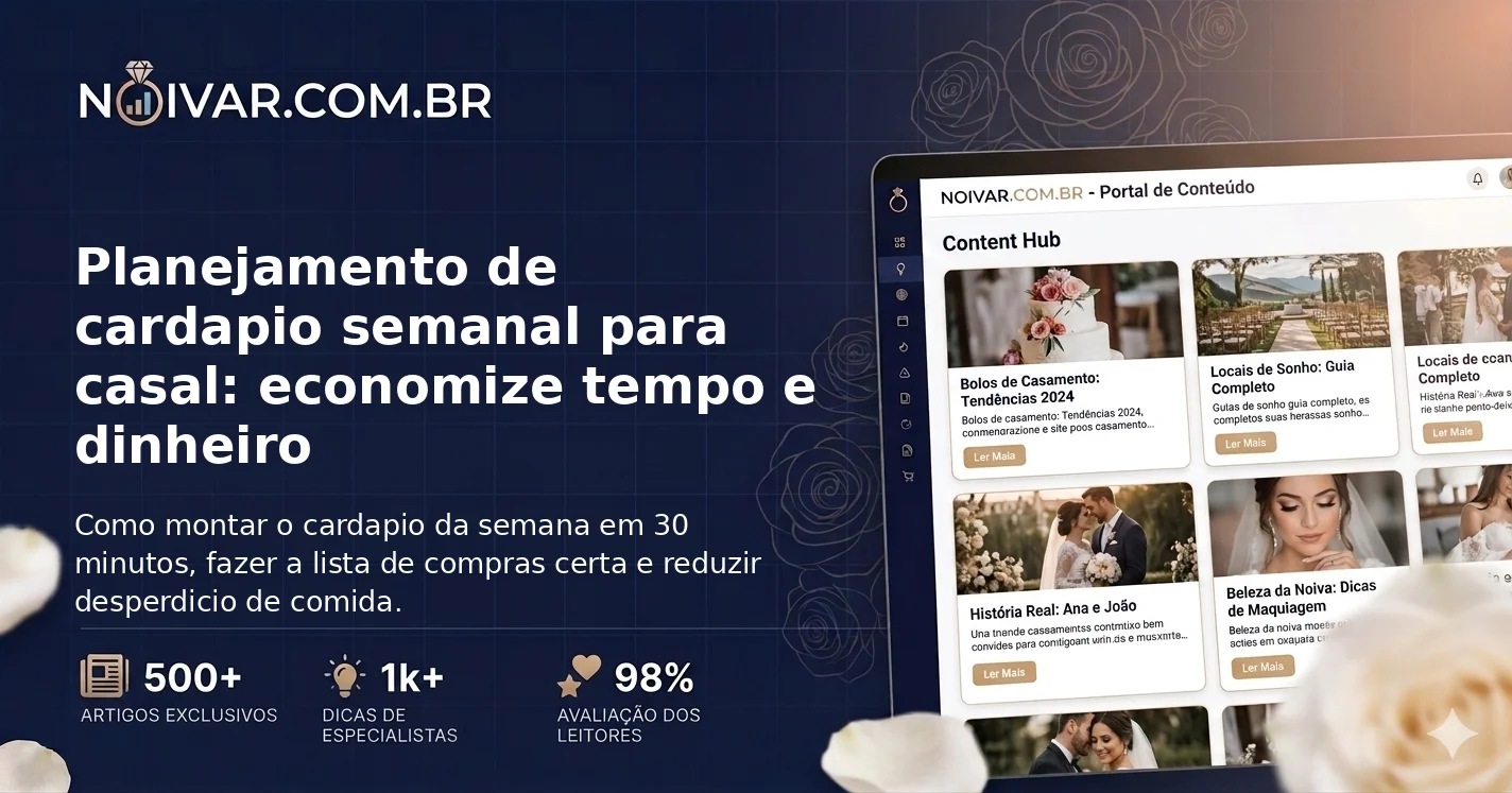 Planejamento de cardapio semanal para casal: economize tempo e dinheiro