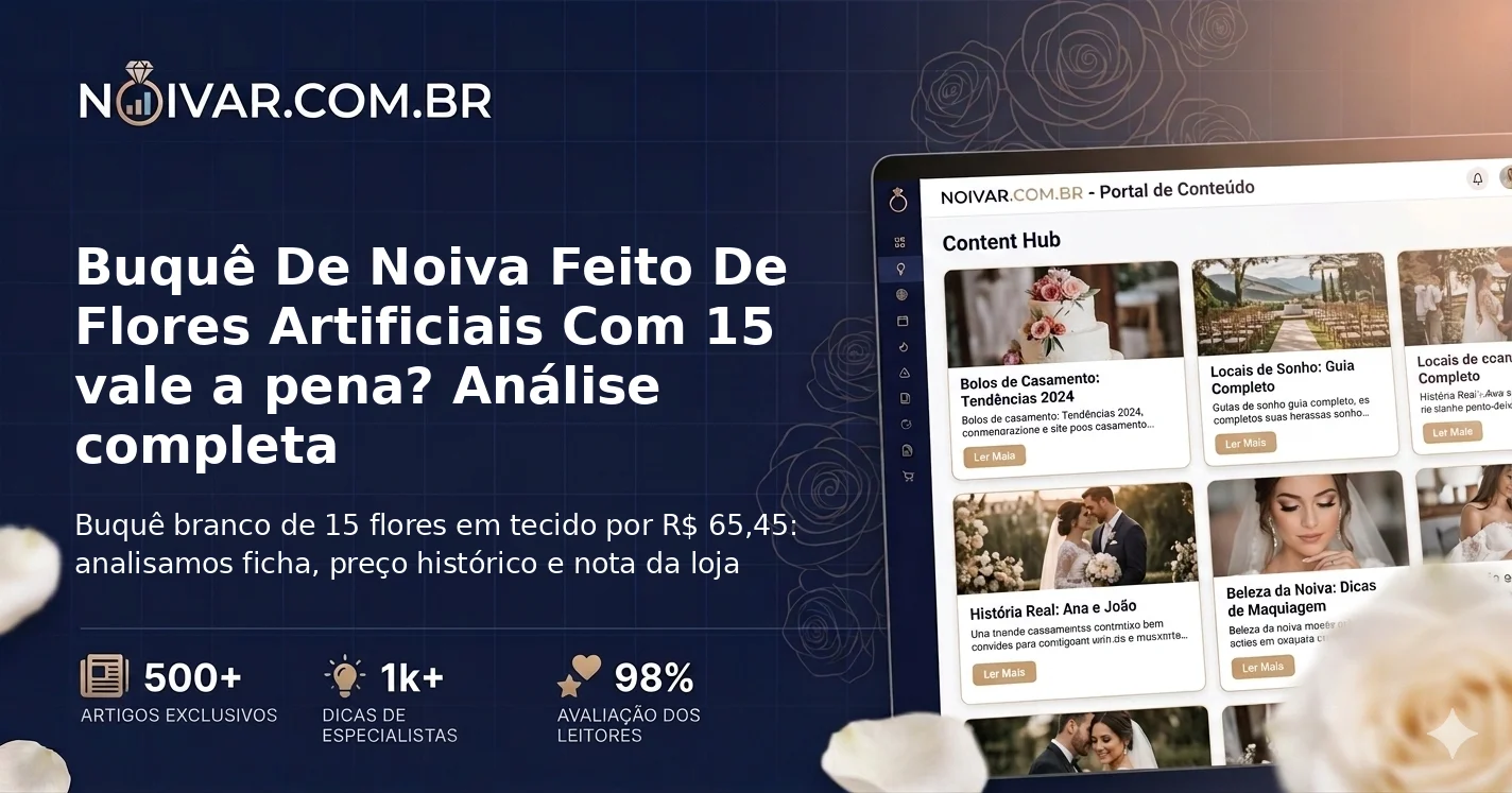 Buquê De Noiva Feito De Flores Artificiais Com 15 vale a pena? Análise completa