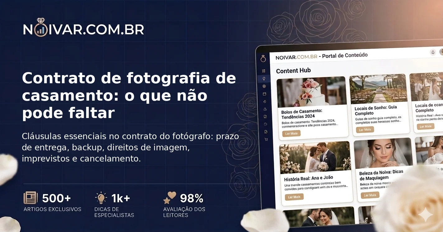 Contrato de fotografia de casamento: o que não pode faltar