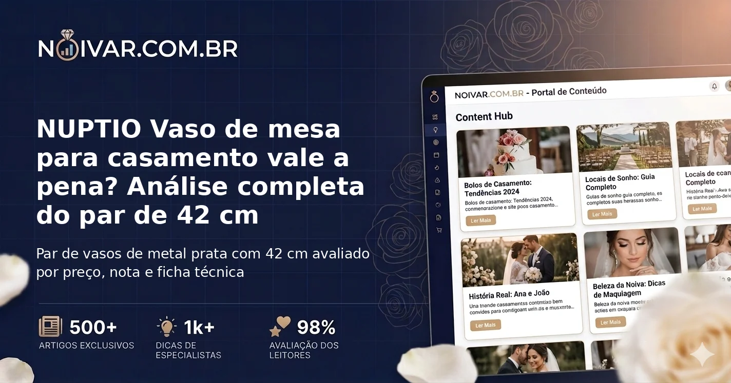 NUPTIO Vaso de mesa para casamento vale a pena? Análise completa do par de 42 cm