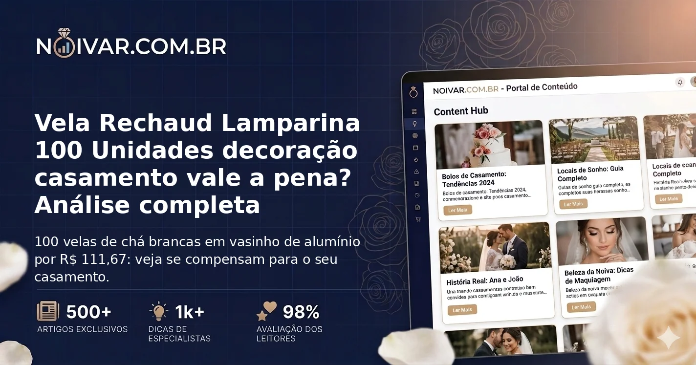 Vela Rechaud Lamparina 100 Unidades decoração casamento vale a pena? Análise completa