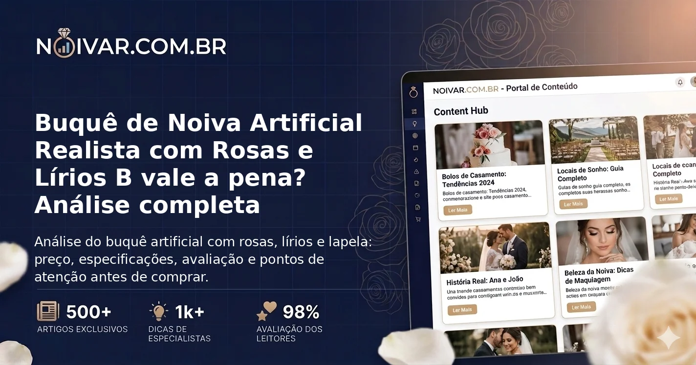 Buquê de Noiva Artificial Realista com Rosas e Lírios B vale a pena? Análise completa