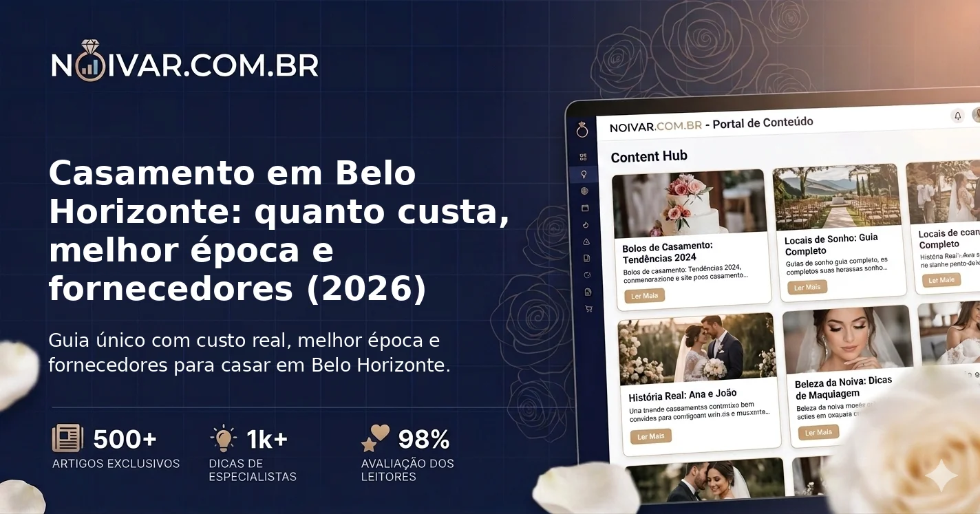 Casamento em Belo Horizonte: quanto custa, melhor época e fornecedores (2026)