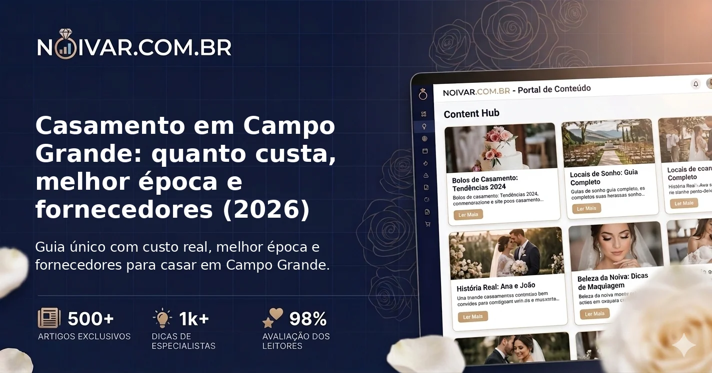 Casamento em Campo Grande: quanto custa, melhor época e fornecedores (2026)