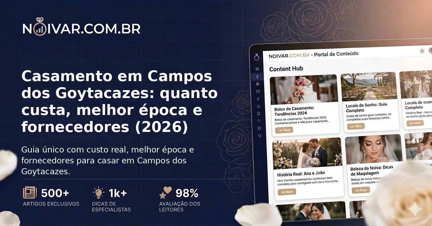 Casamento em Campos dos Goytacazes: quanto custa, melhor época e fornecedores (2026)