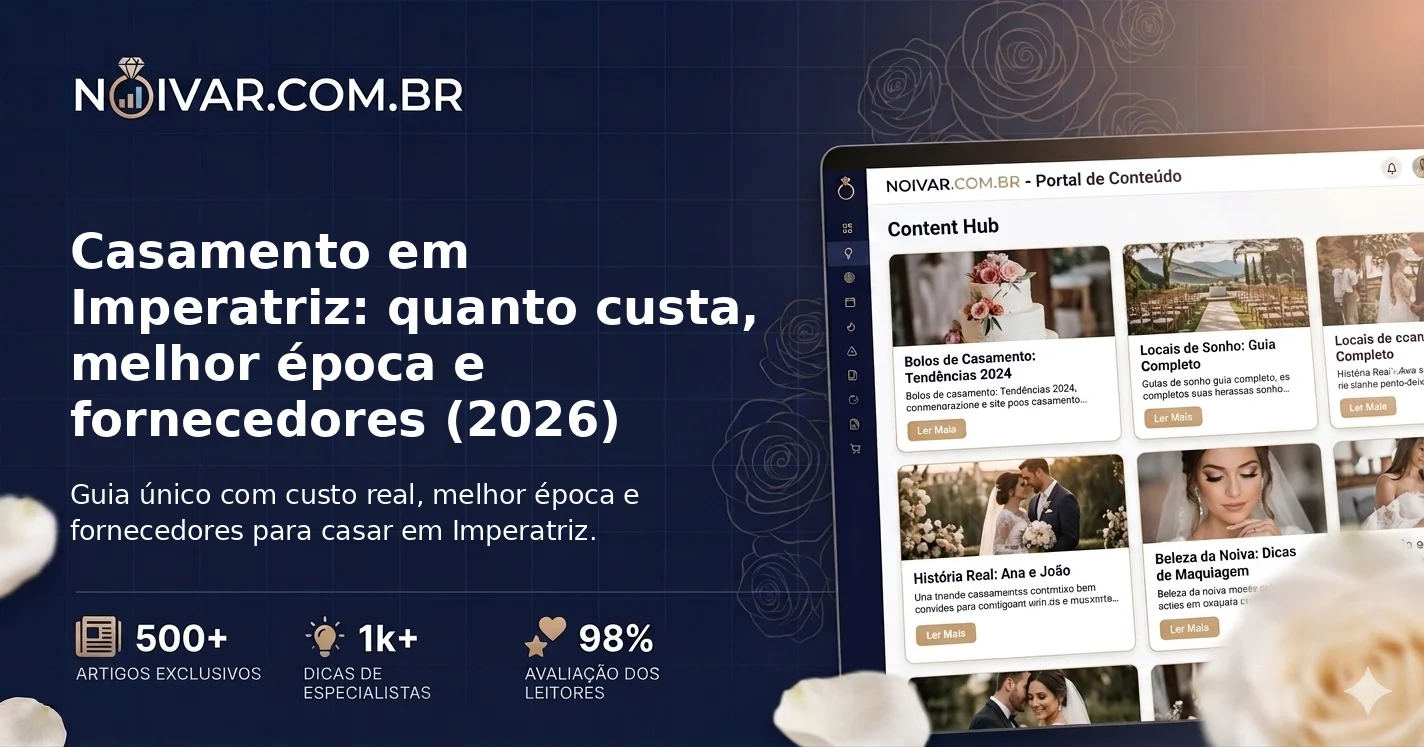 Casamento em Imperatriz: quanto custa, melhor época e fornecedores (2026)