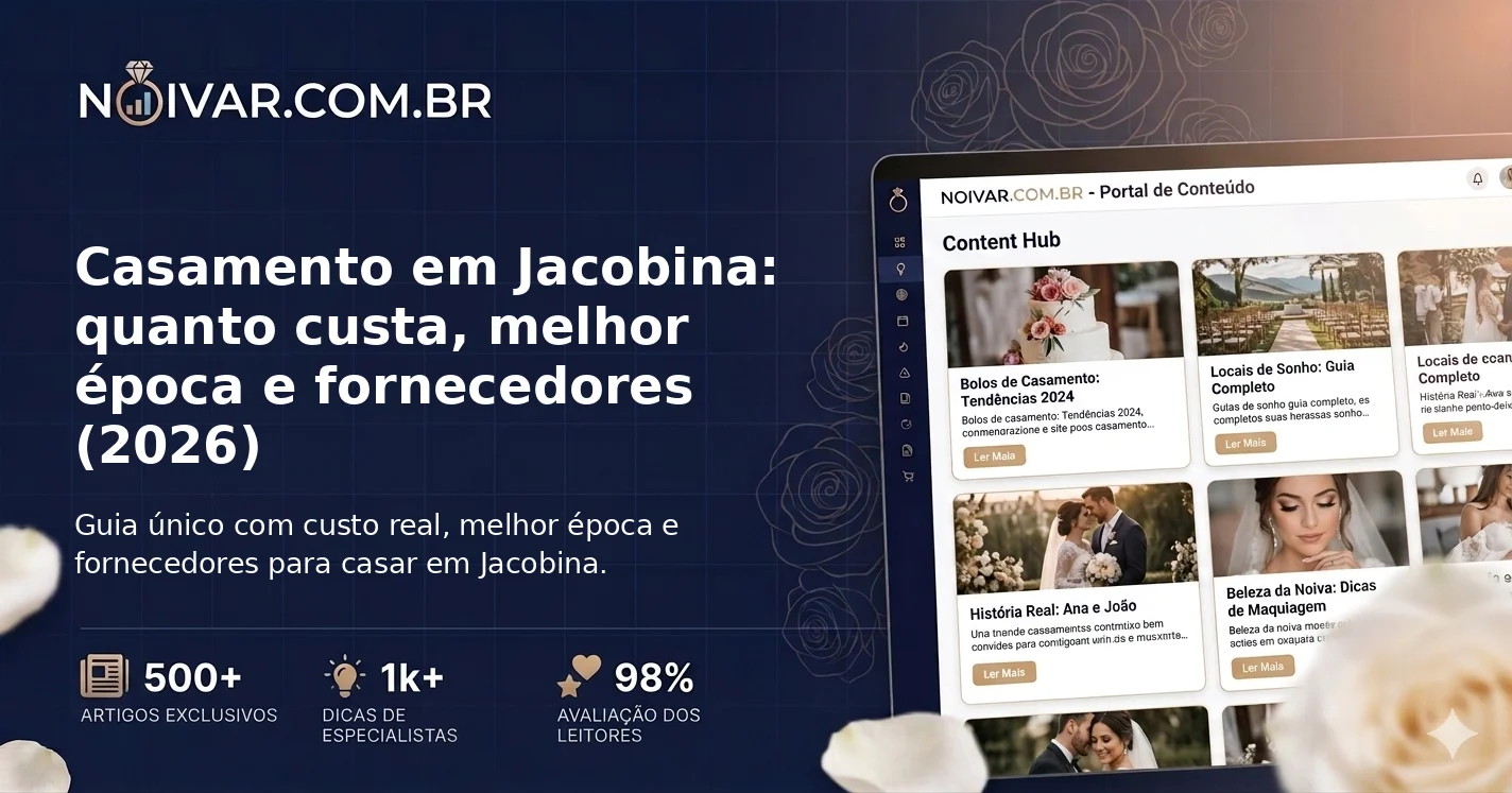 Casamento em Jacobina: quanto custa, melhor época e fornecedores (2026)