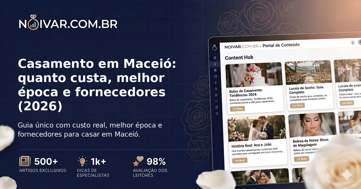 Casamento em Maceió: quanto custa, melhor época e fornecedores (2026)