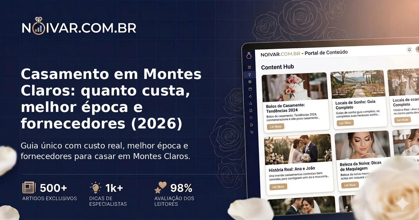 Casamento em Montes Claros: quanto custa, melhor época e fornecedores (2026)