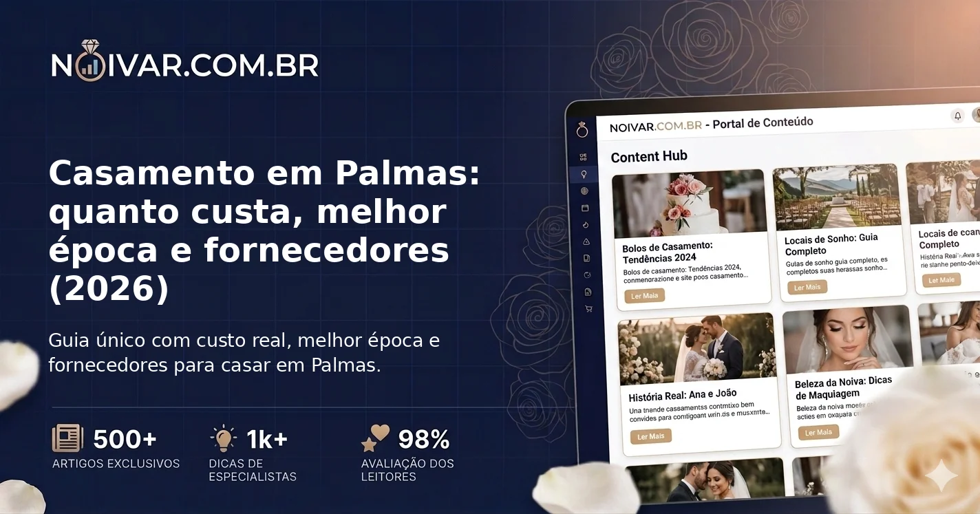 Casamento em Palmas: quanto custa, melhor época e fornecedores (2026)