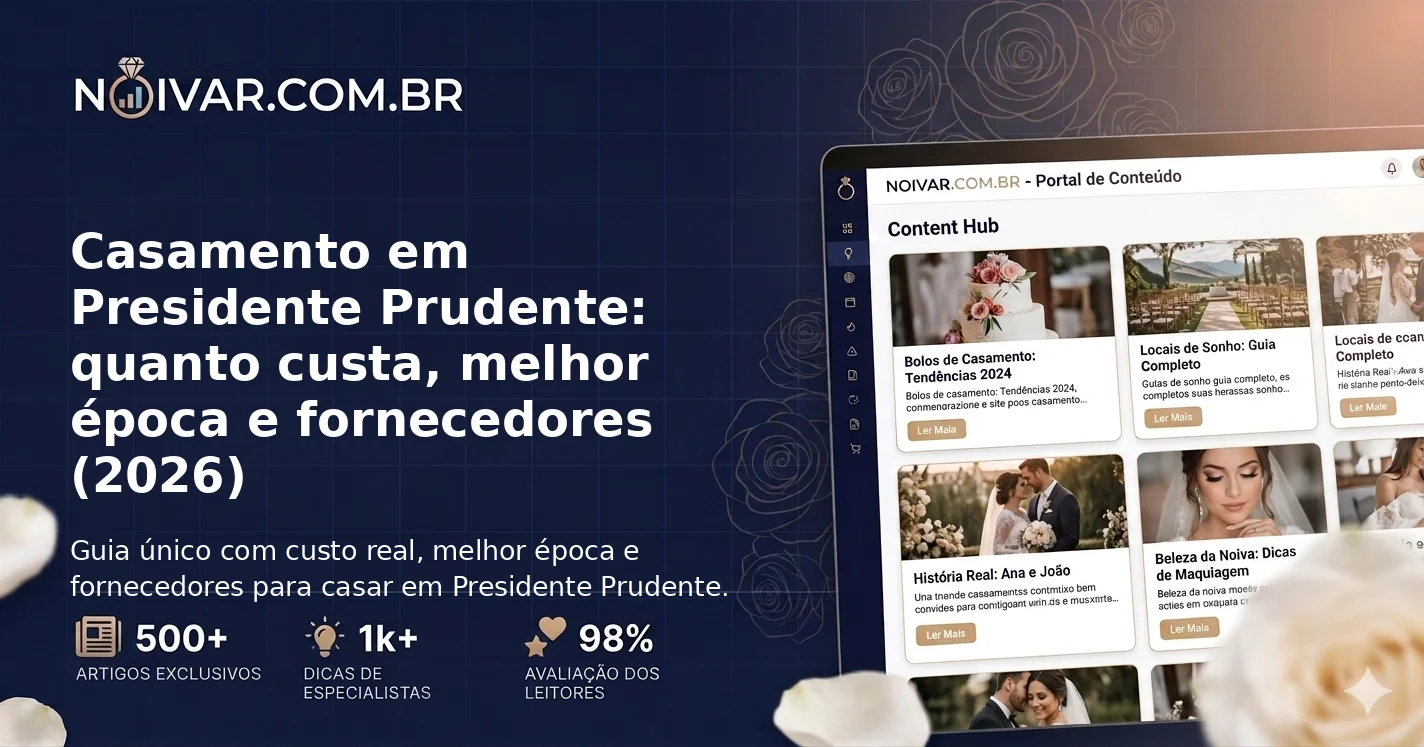 Casamento em Presidente Prudente: quanto custa, melhor época e fornecedores (2026)