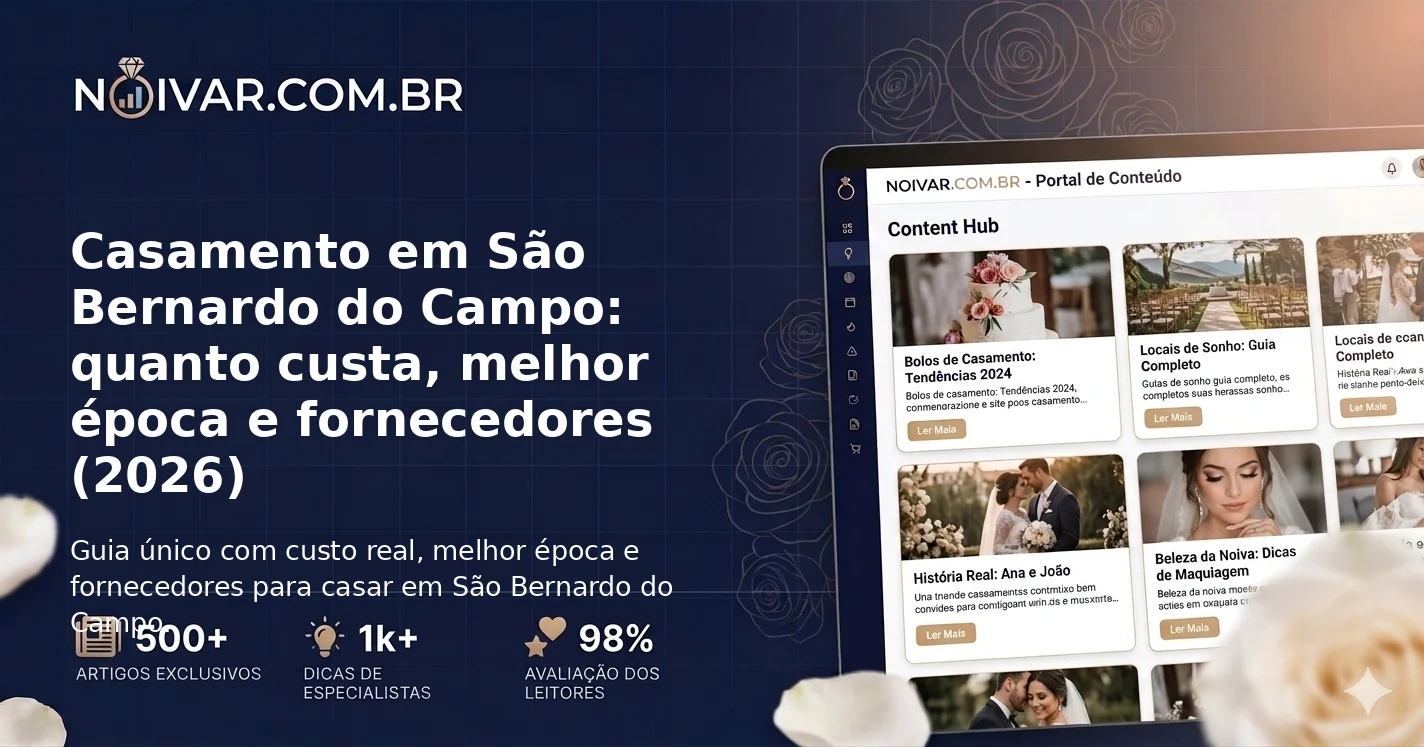 Casamento em São Bernardo do Campo: quanto custa, melhor época e fornecedores (2026)