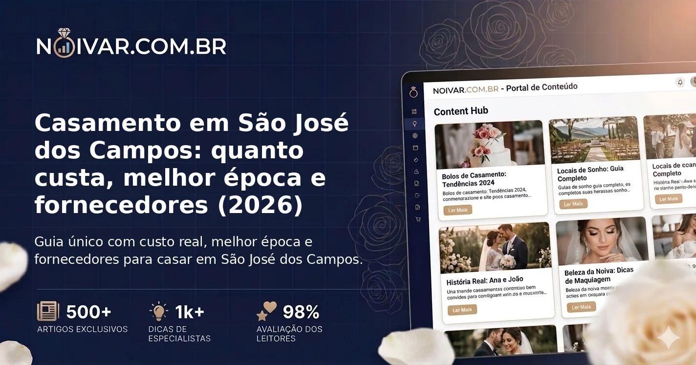 Casamento em São José dos Campos: quanto custa, melhor época e fornecedores (2026)