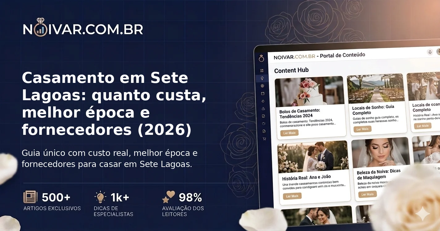 Casamento em Sete Lagoas: quanto custa, melhor época e fornecedores (2026)