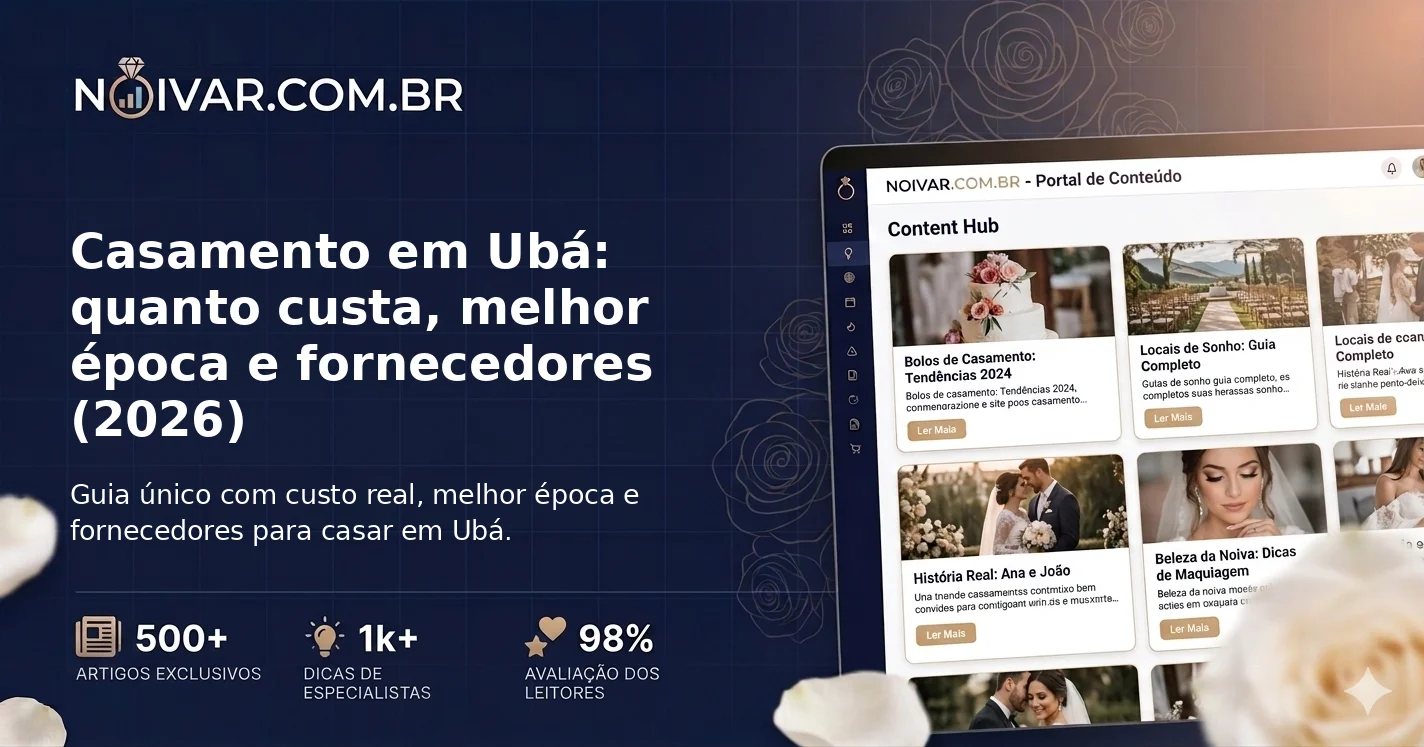 Casamento em Ubá: quanto custa, melhor época e fornecedores (2026)