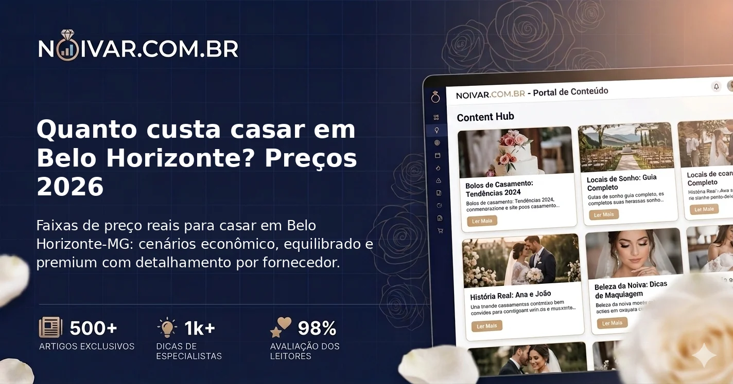 Quanto custa casar em Belo Horizonte? Preços 2026