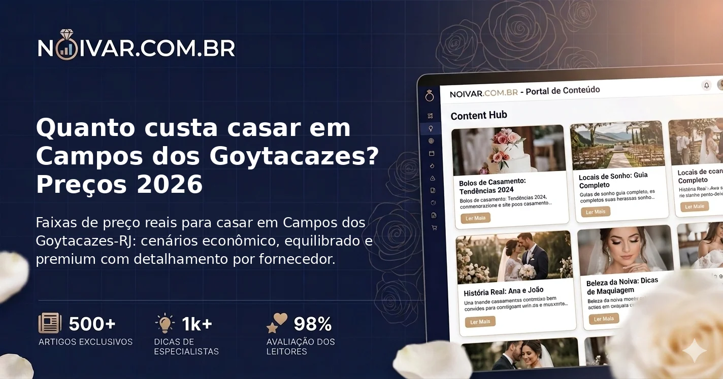Quanto custa casar em Campos dos Goytacazes? Preços 2026