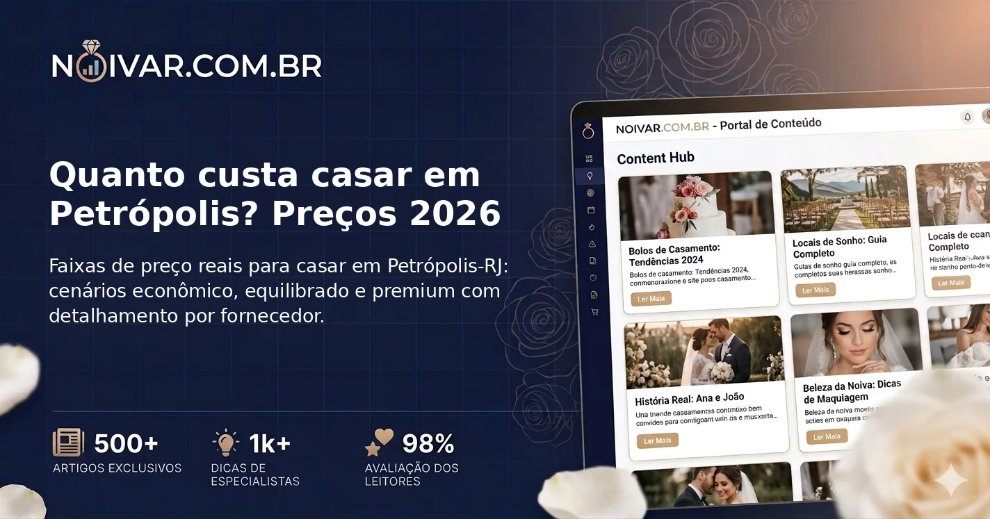 Quanto custa casar em Petrópolis? Preços 2026