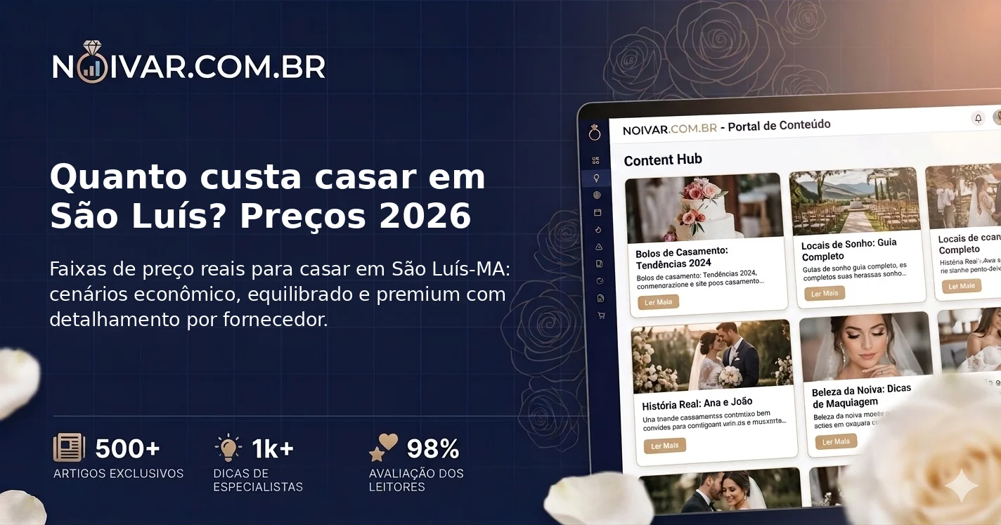 Quanto custa casar em São Luís? Preços 2026